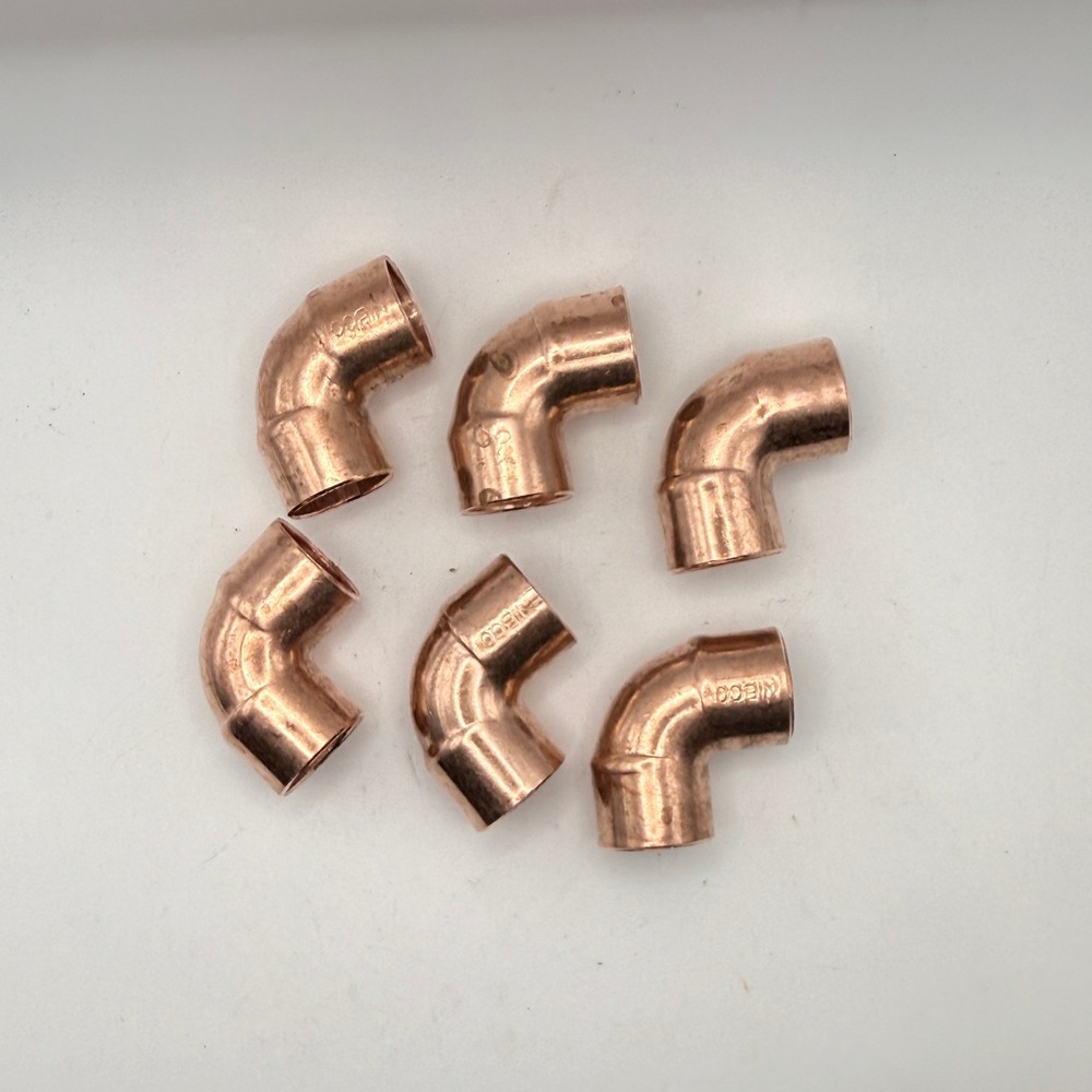NIBCO 607 Elbow 1" CTS Sweat End C x C 90-Degree Copper Tubing Fitting 6-Pack